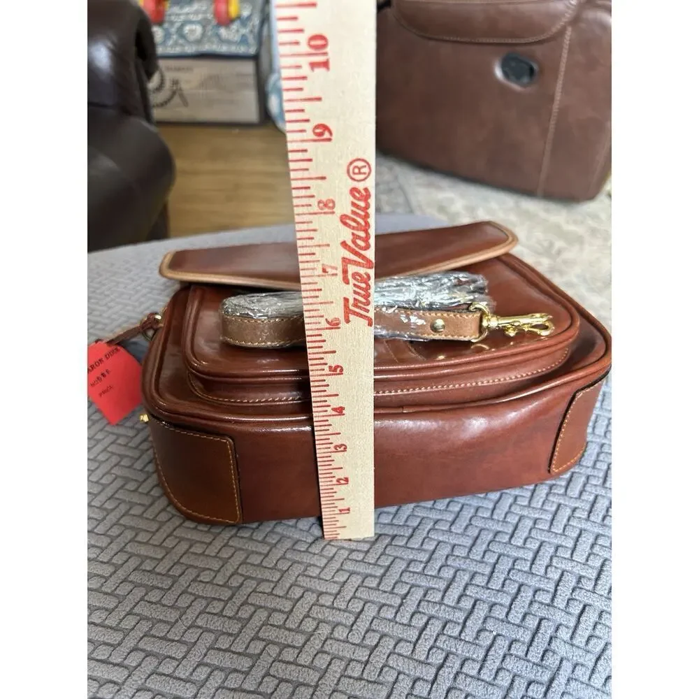 Baron Duck Brown Italian Leather Purse With Tags Handbag Crossbody Classy